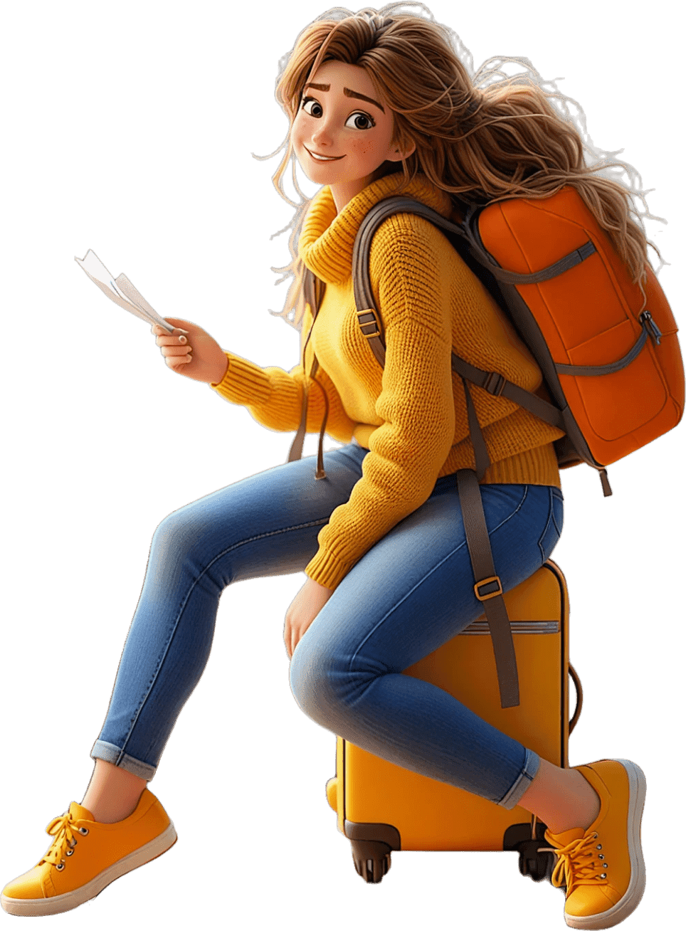 girl traveler getInsur mascot